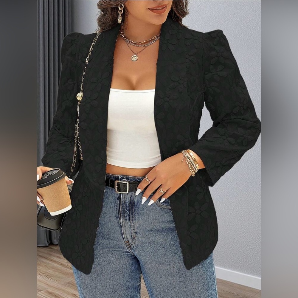 Elegant Black Women's Blazer - SHEIN